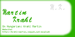 martin krahl business card